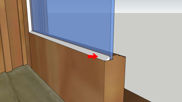 diagram highlighting a window's glazing bead