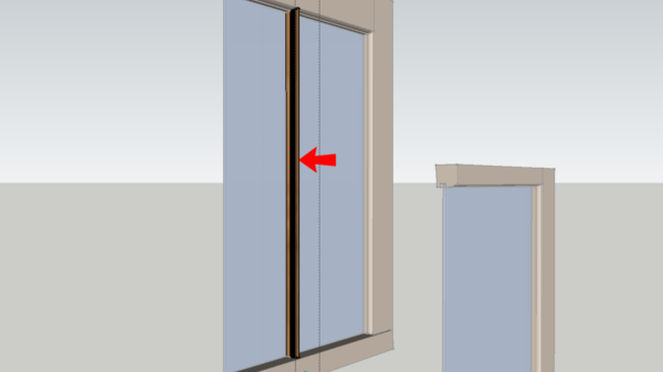 diagram of a window sash highlighting the muntin