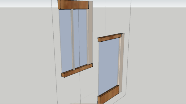 diagram of a window highlighting the rails